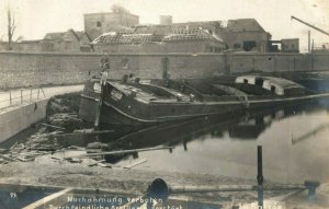 c1914 RPPC WW1 Bombing Boat Building Battle Of La Bassee Vintage Postcard P113