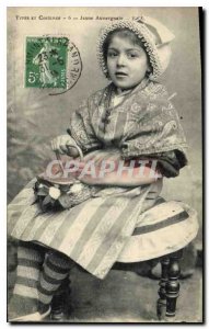 Old Postcard Folklore TYPES AND COSTUMES - Young Auvergne