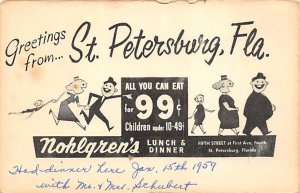 Greetings From St Petersburg Florida Nohlgren's Lunch and Dinner St Petersbur...