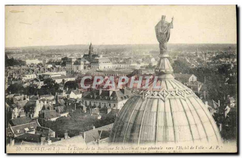 Postcard Old Tours Dome of the Basilica of St. Martin