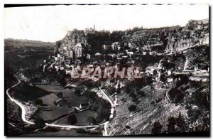 Modern Postcard General view Rocamadour Cahors Road Loop