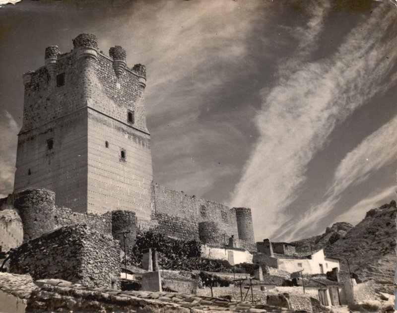 Vintage Postcard Real Photo Alicante Castle Atalaya Castle Villena Spain RPPC 