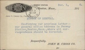 Boston MA John Cross Shoe Co c1910 Postal Card
