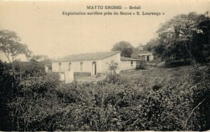 Brazil Mato Grosso Gold mining near the São Lourenço Rive Vintage Postcard 08.27