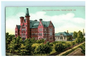 Circa 1910 - Polytechnic School Terre Haute Indiana Vintage Antique Postcard