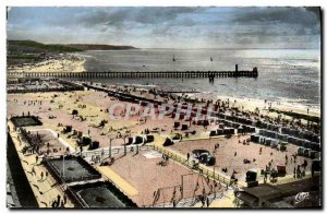 Modern Postcard Deauville Trouville General view of the two beaches and the n...