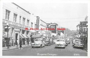 OR, Eugene, Oregon, RPPC, Street Scene, Business Area, 50s Cars, Smith No P271