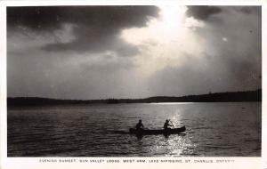 C32/ St Charles Canada Ontario RPPC Postcard Sun Valley Lodge Lake Nipissing 30s