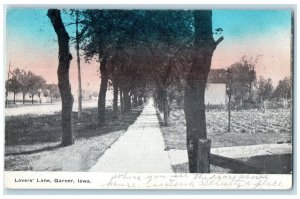 1910 View Of Lover's Lane Tree Line Garner Iowa IA Posted Antique Postcard