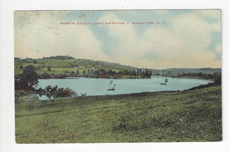 Posted Circa 1912 USA Postcard - Lake Moraine, Hamilton, NY -Read Rev (AT117)