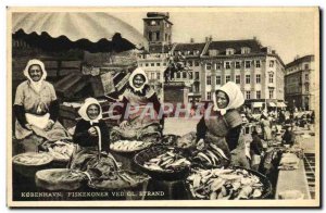 Old Postcard Kobenhavn Fiskekoner ved Gl Strand Folklore