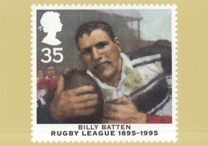 Billy Batten Welsh Wigan Rugby League RMPQ Rare Stamp Postcard