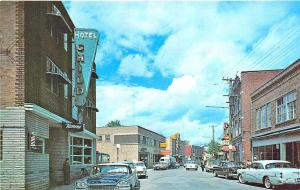 Coaticook Quebec Canada Store Fronts Old Cars Postcard