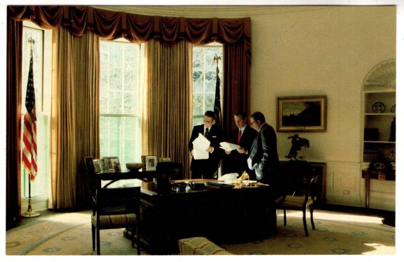 President Ronald Reagan in White House Cabinet Meeting, James Baker