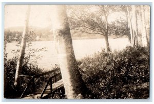 c1910's Lakeside Bridge Fairlee Lake VT RPPC Photo Unposted Postcard 