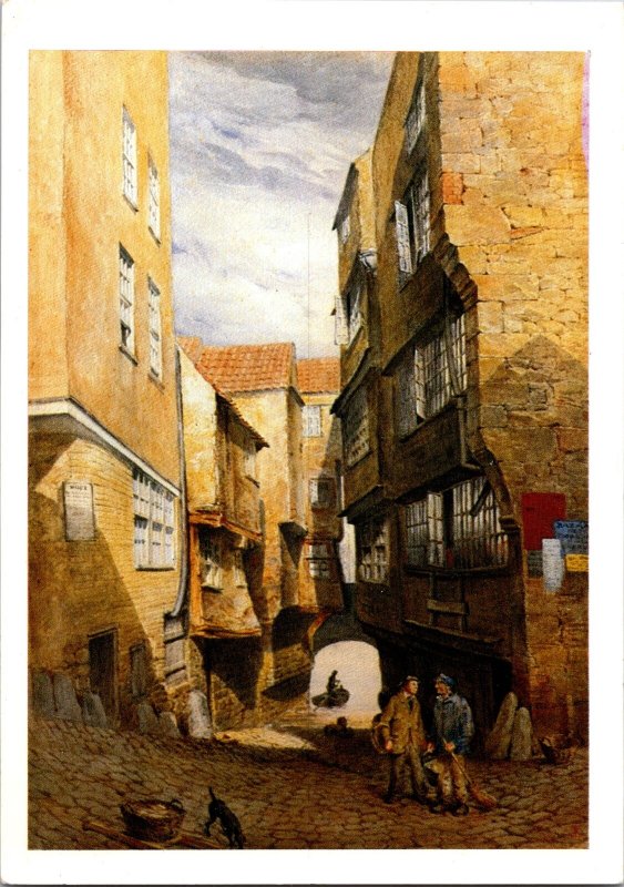 Cowl Lane St Peter Port Guernsey CI painting vtg postcard