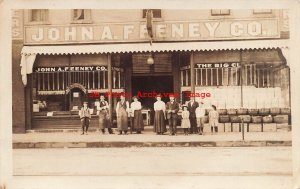 IA, Davenport, Iowa, RPPC, John A Feeney Grocery Store, Entrance View