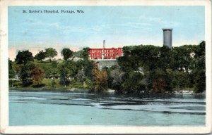 postcard St. Savior's Hospital - Portage Wisconsin