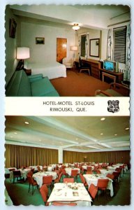 RIMOUSKI, Quebec Canada ~ Roadside HOTEL MOTEL ST. LOUIS Room TV On  Postcard