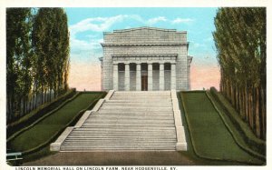 Vintage Postcard 1920's Lincoln Memorial Hall Lincoln Farm Hodgenville Kentucky