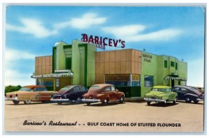 c1950's Baricev's Restaurant Home of West Stuffed Flounder Biloxi MS Postcard
