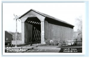 Covered Bridge Goffstown NH New Hampshire Real Photo RPPC Postcard (CW3)