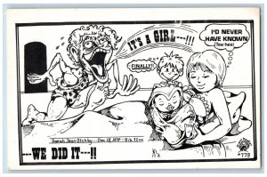 Amboy WA Postcard 1978 Comic Humor Birth Announcement It's A Girl c1905 Antique