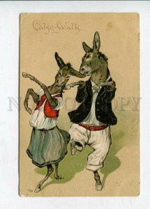 427128 CAKE-WALK Dressed DONKEY Vintage PFB #3903 postcard