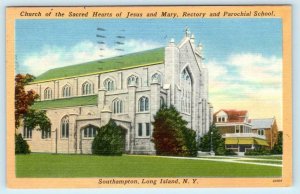 SOUTHAMPTON, Long Island NY ~ Church of SACRED HEARTS OF JESUS & MARY  Postcard
