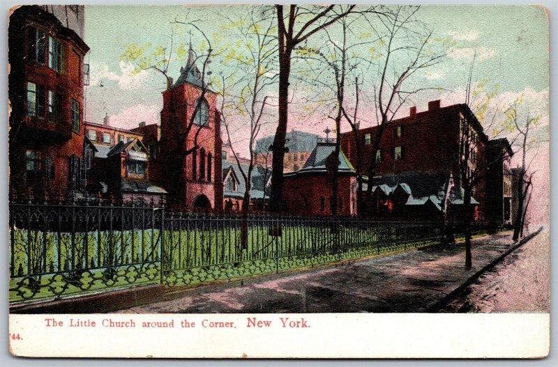 Vtg New York City NY The Little Church Around The Corner 1910 Old View Postcard