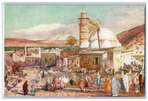 c1910 Holy Land Mosque of Tiberias Lake of Galilee Oilette Tuck Art Postcard