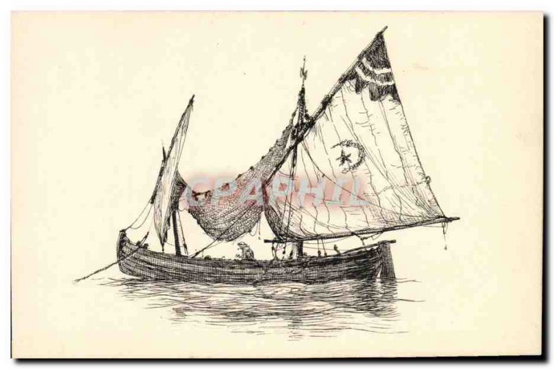 Postcard Old boat Middle East