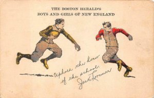 BOSTON HERALD'S BOYS & GIRLS NEW ENGLAND FOOTBALL NEWSPAPER POSTCARD (c. 1900)