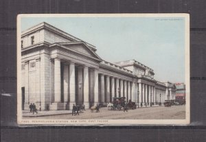 NEW YORK, PENNSYLVANIA RAILWAY STATION, EAST FACADE, c1910 ppc., unused.