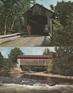 (2 cards) Kissin Bridge - Old Covered Bridge near Belvidere Corners VT, Vermont