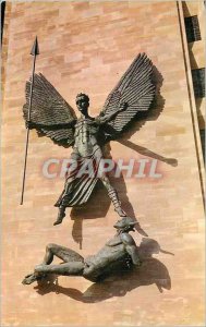 Postcard Modern Coventry Cathedral Epstein's bronze statue of St Michael and ...