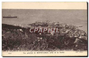 Old Postcard General View Of Monaco taking La Turbie