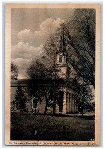 c1920's St. Andrew's Presbyterian Church Niagara on the Lake Canada Postcard 