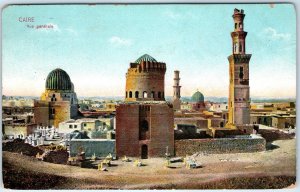 c1910s Cairo, Egypt Ancient Ruin Mosque Minarets Domes Islamic Architecture A353
