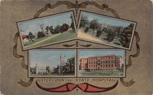 J82/ Watertown Illinois Postcard c1910 State Hospital 4View 271