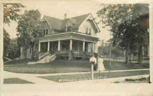 1908 Residence of Chas A. Bentley Women RPPC Photo Postcard 21-11303