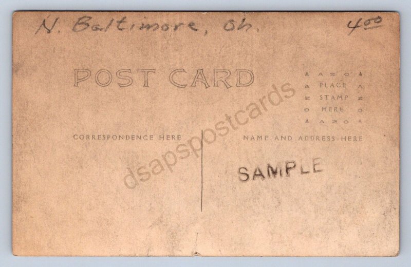 J87/ New Baltimore? Ohio RPPC Postcard c1910 Residence Street Stark 1384