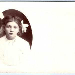 IDd c1910s Cute Little Girl RPPC Portrait Young Child Photo PC May Pollard A173