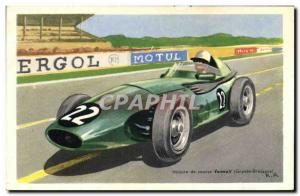 Postcard Old Automobile Car coursa Vanwall