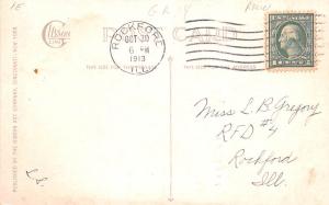 Gibson Art Co. Halloween 1913 light postal marking on front