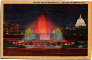 Postcard Washington DC - New Illuminated Fountain on Capitol Plaza