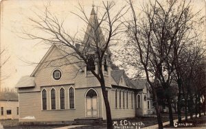 Real Photo Postcard M.E. Church in Holstein, Iowa~123057