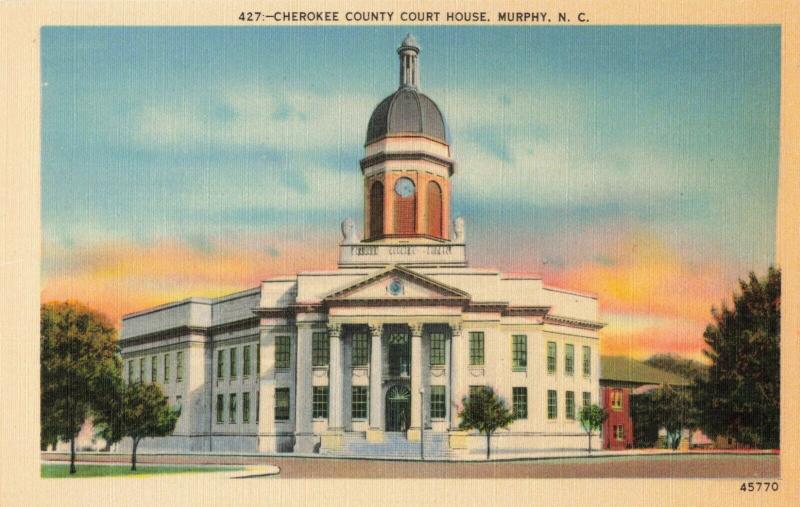 Postcard Cherokee County Court House Murphy North Carolina