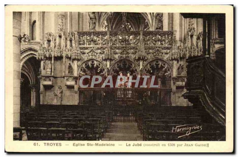 Troyes Old Postcard The Church of St. Madeleine jub