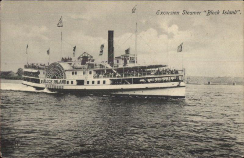 Steamer Ship Block Island c1910 Postcard